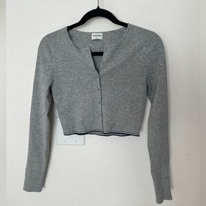 Sunday Best Cropped Knit Sweater in Heather Grey